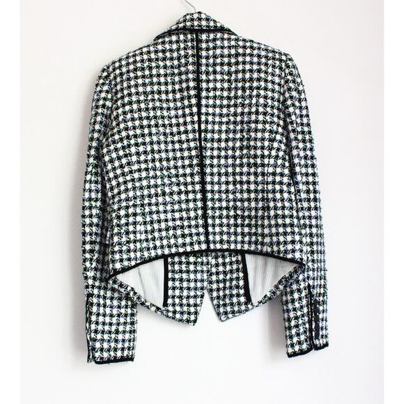 Veronica Beard Metallic Check Cotton Blend, Tweed Dickey Jacket, Size 8 - Picture 2 of 12